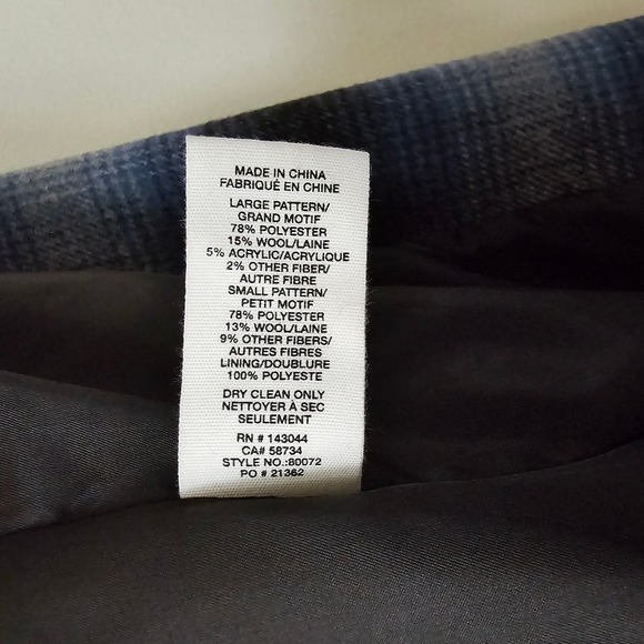 AVEC LES FILLES Wool Blend Double Breasted Mixed Plaid Blazer Jacket Sz S - Picture 12 of 15